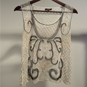 White beaded top - Size M/L